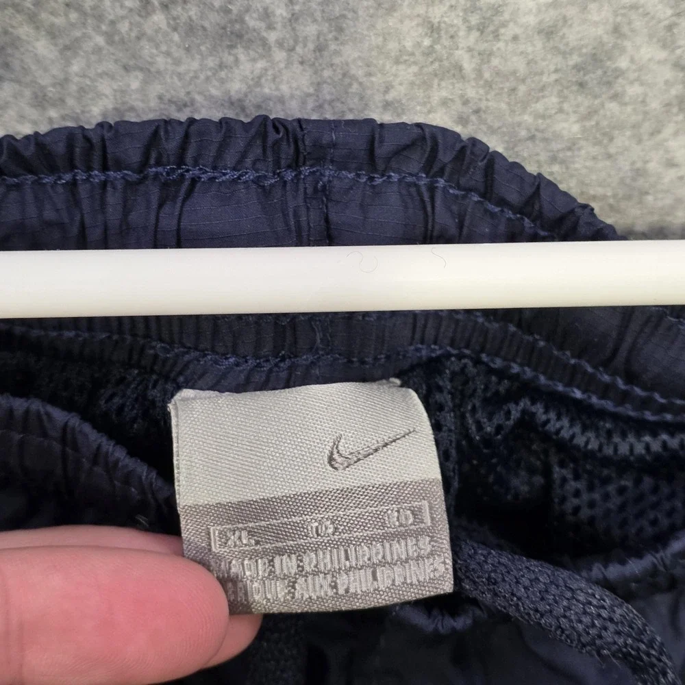 VTG Y2K Nike Pants Mens XL Blue Side Stripe Swoosh‎ Track Athletic Lined Pockets